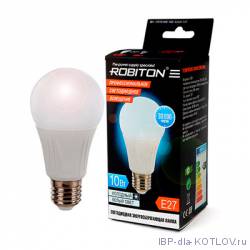   LED10-A60-10W-4200K-E27 Холодный белый свет 
